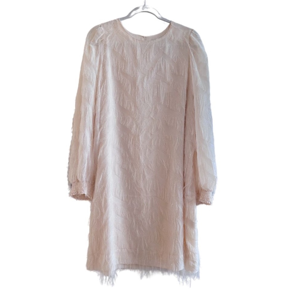 NWT Summum Woman Cream Ivory Fluffy Dress Size 40 (US Large)